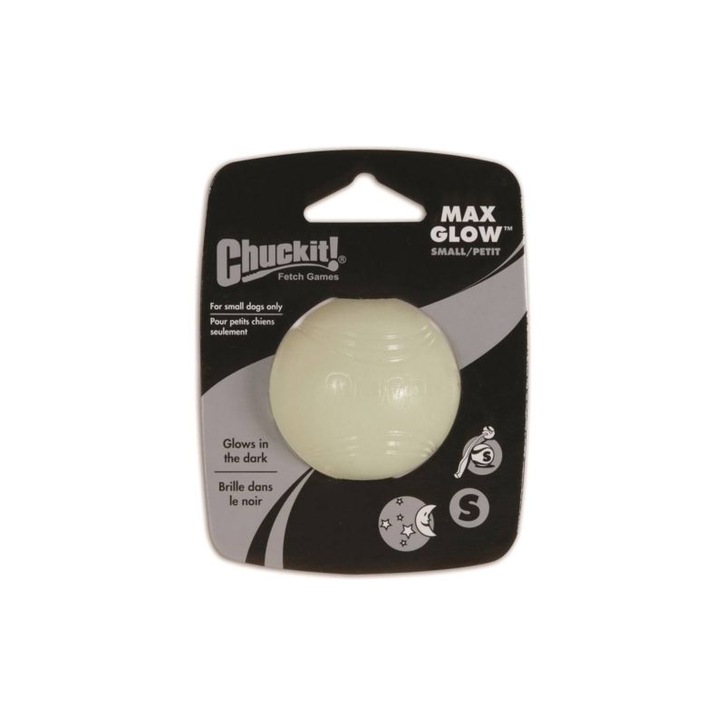 Chuckit! 32312 Dog Toy, S, Natural Rubber, Glow White S, Glow White