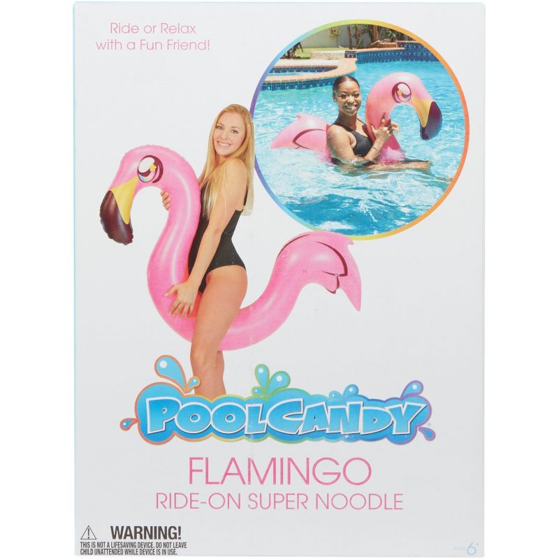 PoolCandy Flamingo Noodle Pool Float Pink, Ride-On