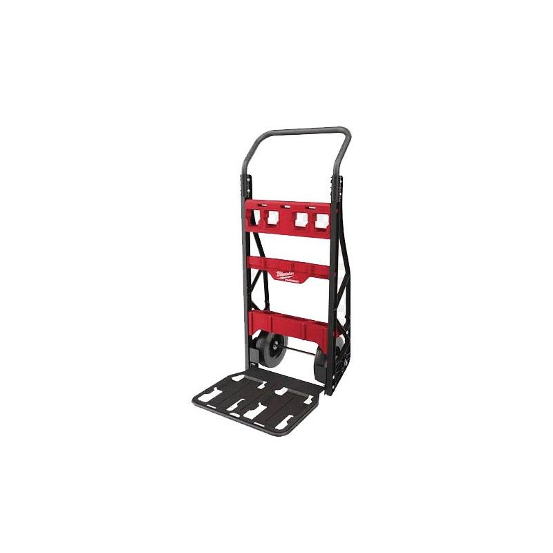 Milwaukee PACKOUT 48-22-8415 Wheel Cart, 400 lb, 2-Wheel, Flat-Free Wheel, Steel Black/Red