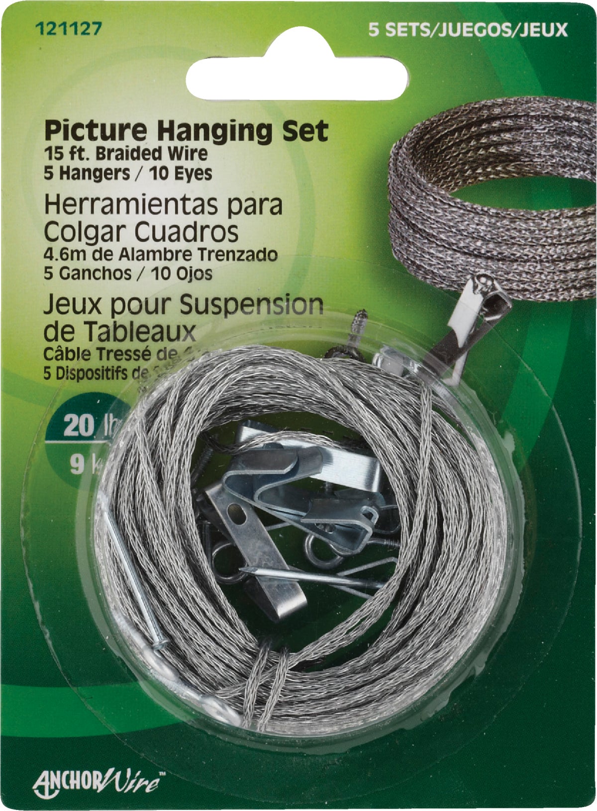 Buy Hillman Anchor Wire Heavy-Duty Mirror And Picture Hanger Kit 100 Lb.  (Pack of 5)