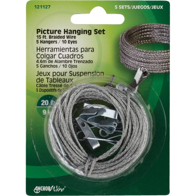 Hillman Anchor Wire 20 Lb. Capacity Picture Hanging Kit 20 Lb (Pack of 10)