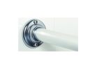 Zenna Home NeverRust Series AL500S Shower Rod, 60 in OAL, 1 in Dia, Aluminum, Chrome