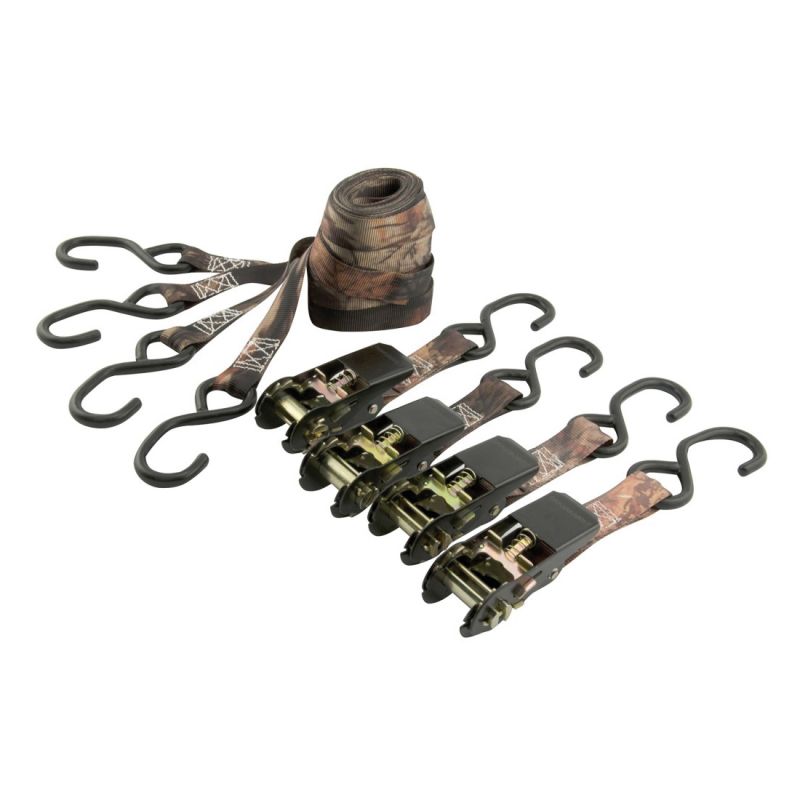 Erickson 01419 Tie-Down Strap, 1 in W, 10 ft L, Camo, 900 lb Working Load, S-Hook End Camo