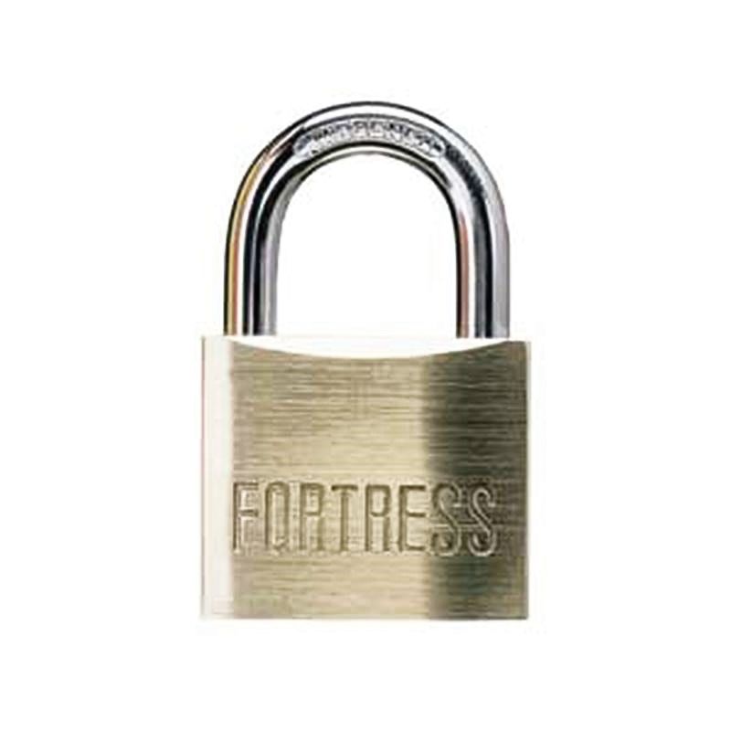 Master Lock Fortress Series 1830D Padlock, Different Key, 3/16 in Dia Shackle, Steel Shackle, Brass Body