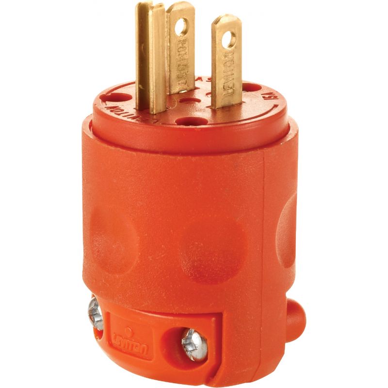 Leviton Residential Grade Cord Plug Orange, 15A