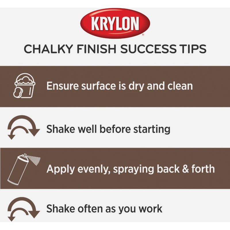 Krylon Chalky Finish Wax Coating Spray Paint Dark Brown, 11.5 Oz.