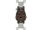 Leviton Heavy-Duty Grounding Single Outlet Brown, 20A