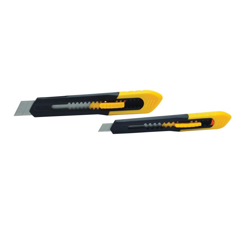 Stanley Quick-Point Series 10-202 Knife Set, 18 mm W Blade, Black/Yellow Handle