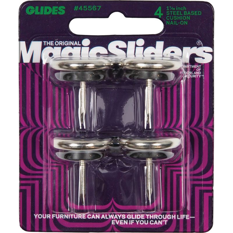 Magic Sliders Nail-On Furniture Glide 1-1/16 In., Silver
