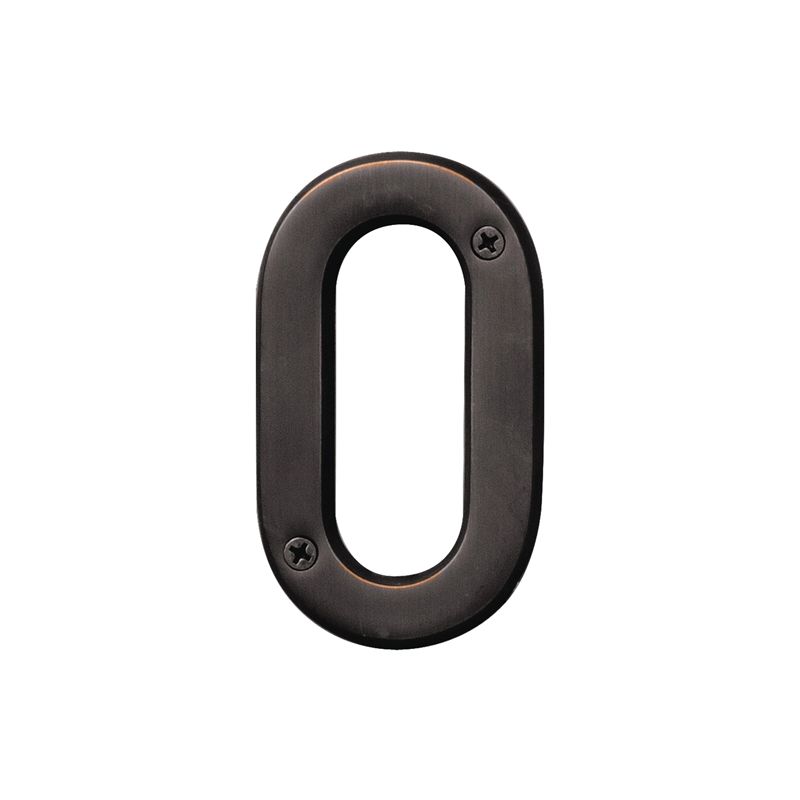 Hy-Ko Prestige Series BR-42OWB/0 House Number, Character: 0, 4 in H Character, Bronze Character, Solid Brass (Pack of 3)