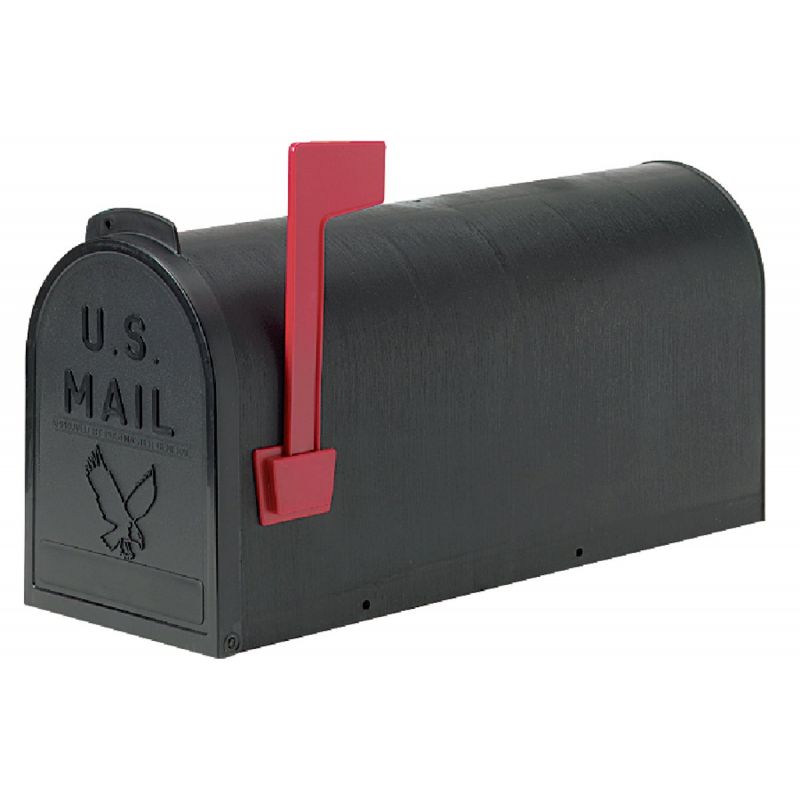 Parsons T2 Plastic Post Mount Mailbox Medium, Black