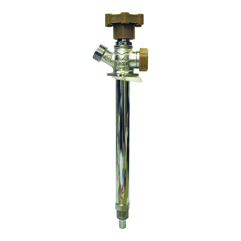 B &amp; K 104-841HC Anti-Siphon Frost-Free Sillcock Valve, 1/2 x 3/4 in Connection, MPT x Hose, 125 psi Pressure, Brass Body