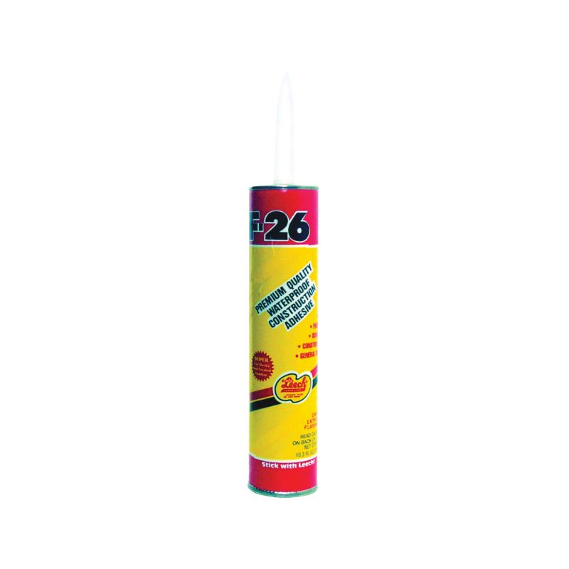 Leech Adhesives F26-33-12 Construction Adhesive, Beige, 10 fl-oz Cartridge Beige (Pack of 12)
