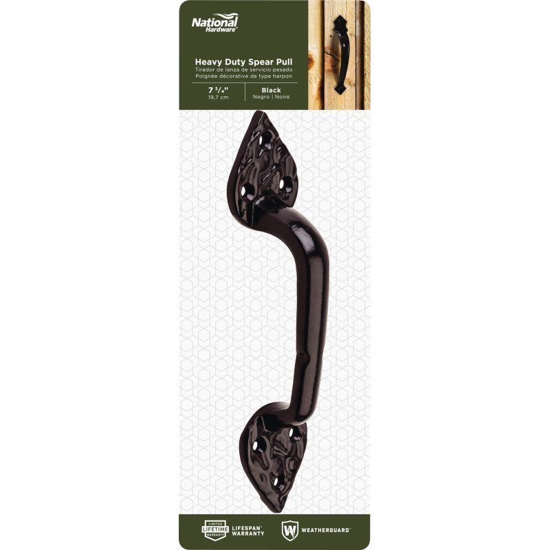 National 8 In. Heavy-Duty Spear Pull Black, Decorative