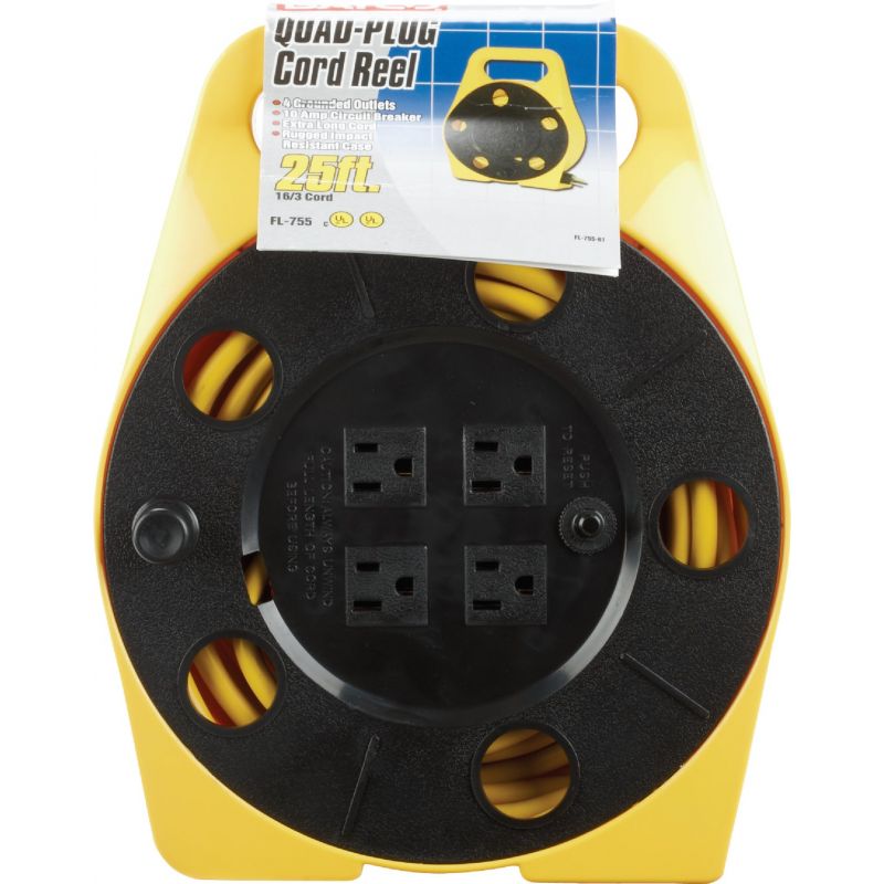 Buy Bayco Multi-Plug Cord Reel 25 Ft. Of 16/3 Cord, Yellow/Black