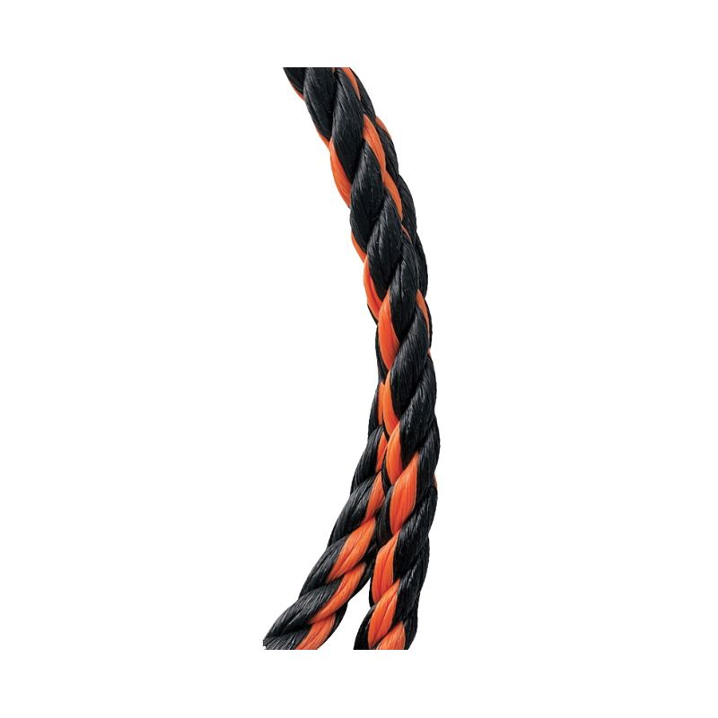 BARON 65543 Rope, 1/2 in Dia, 50 ft L, 420 lb Working Load, Polypropylene, Black/Orange Black/Orange