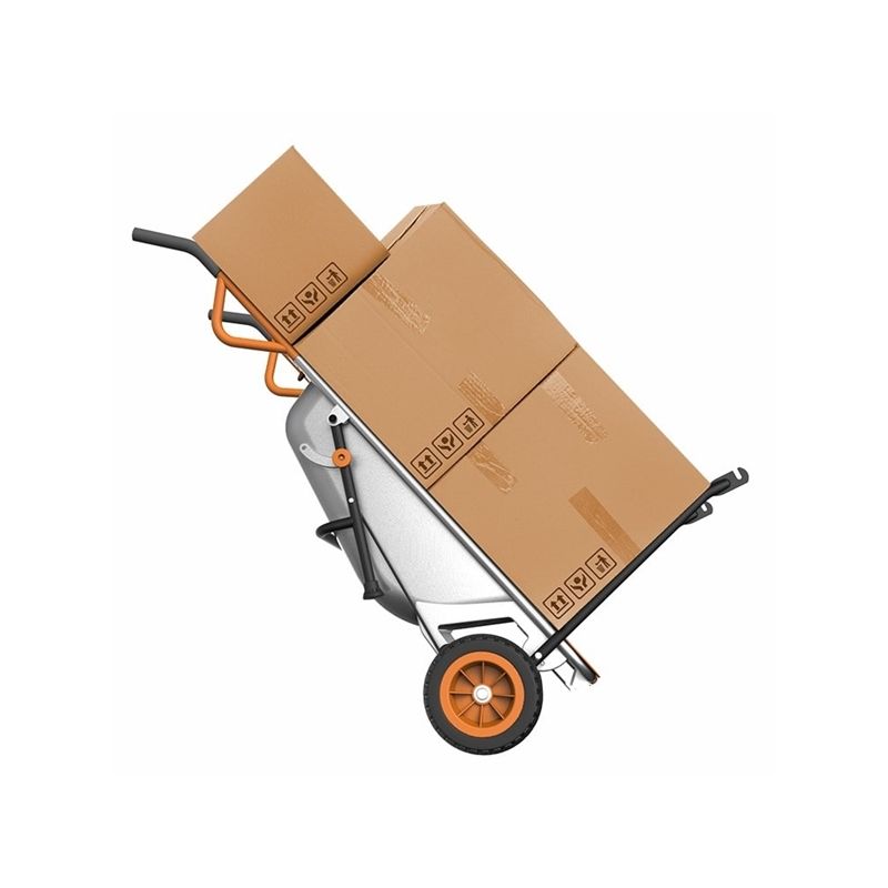 Buy WORX WG050 Yard Cart, 300 lb, Metal Deck, 2-Wheel, 10 in Wheel,  Flat-Free Wheel, Comfort-Grip Handle