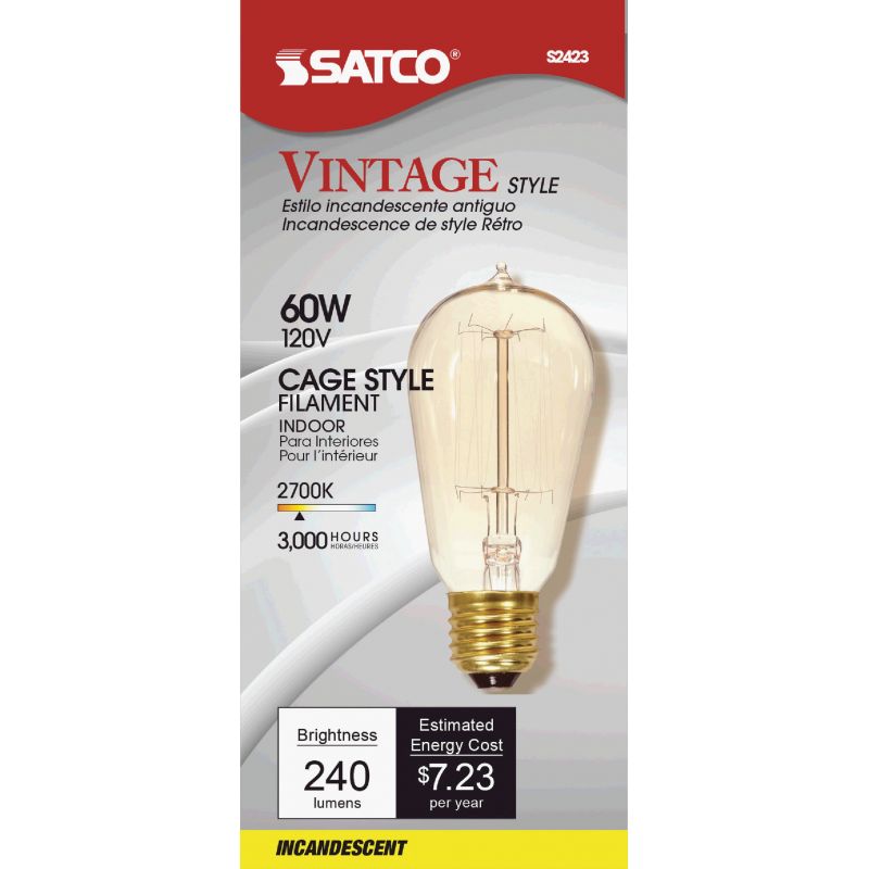Satco ST19 Incandescent Vintage Edison Decorative Light Bulb
