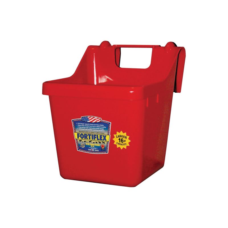Fortex-Fortiflex 1301602 Bucket Feeder, Fortalloy Rubber Polymer, Red Red