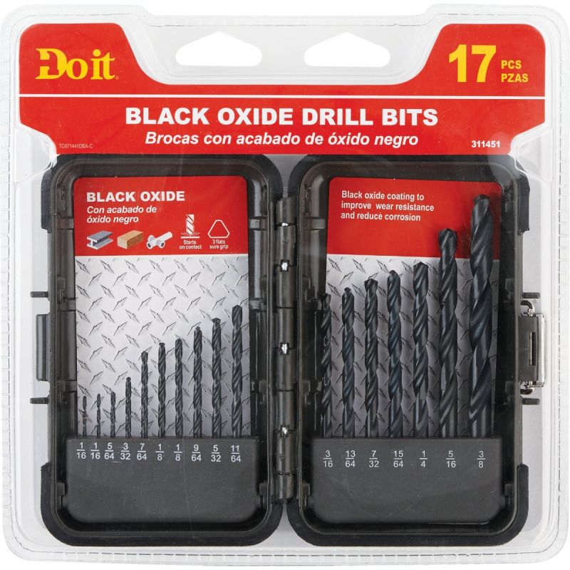 Do it 17-Piece Black Oxide Drill Bit Set 1/16 In. Thru 3/8 In.