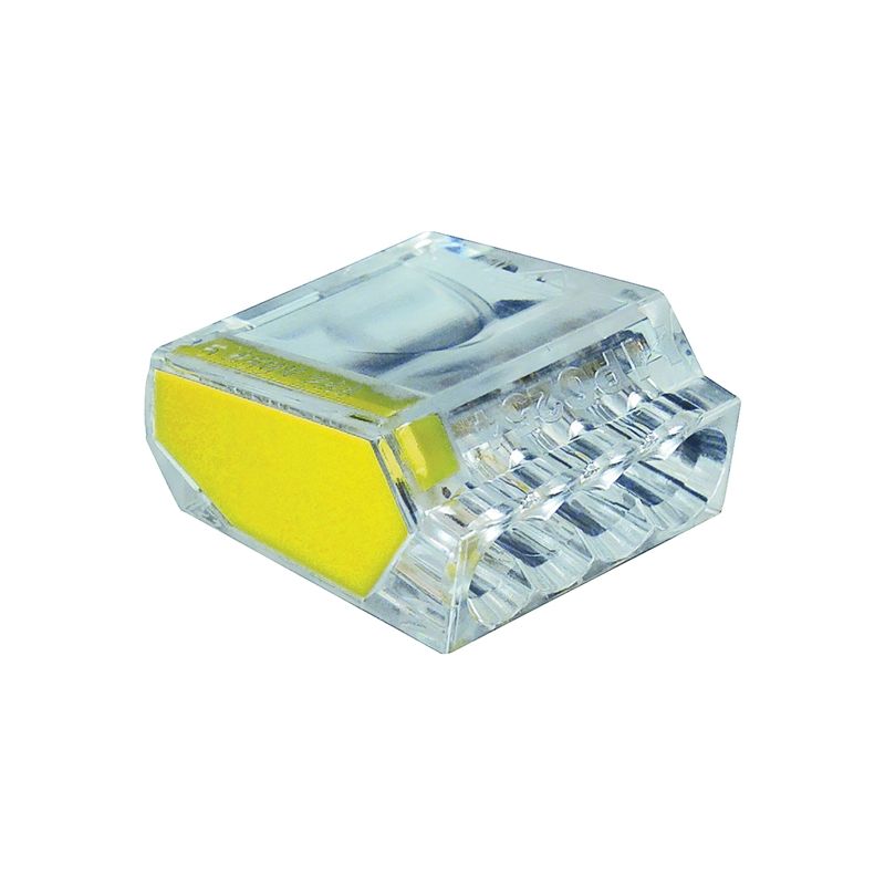 Gardner Bender PushGard 19-PC4 Wire Connector, 22 to 12 AWG Wire, Copper Contact, Polycarbonate Housing Material, Clear Yellow Clear Yellow