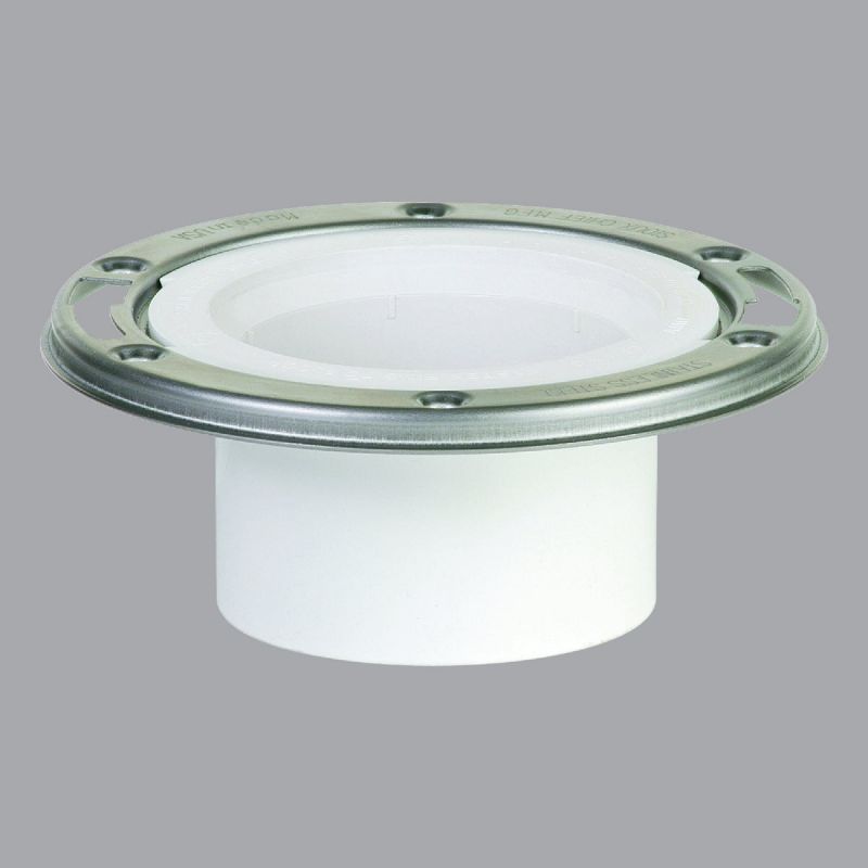 Sioux Chief Open PVC Closet Flange With Stainless Steel Ring 4&quot;X3&quot;