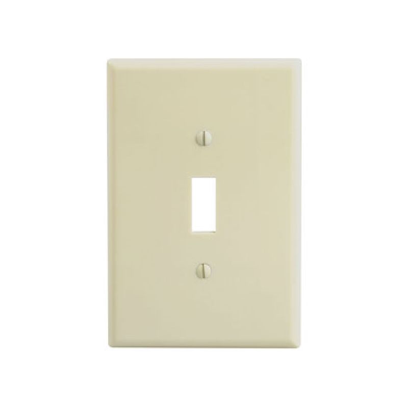 Leviton 86101 Wallplate, 3-1/2 in L, 5-1/4 in W, 1 -Gang, Thermoset Plastic, Ivory, Smooth Ivory