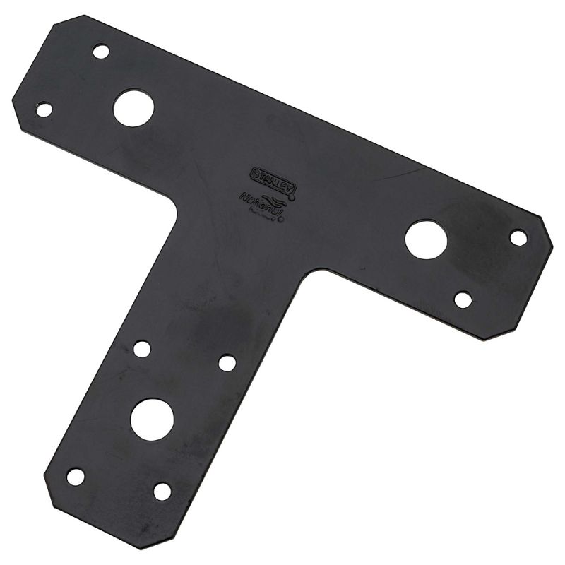 National Hardware 1161BC Series N266-471 T-Plate, 6 in L, 1-1/2 in W, 0.07 in Thick, Steel, Powder-Coated Black