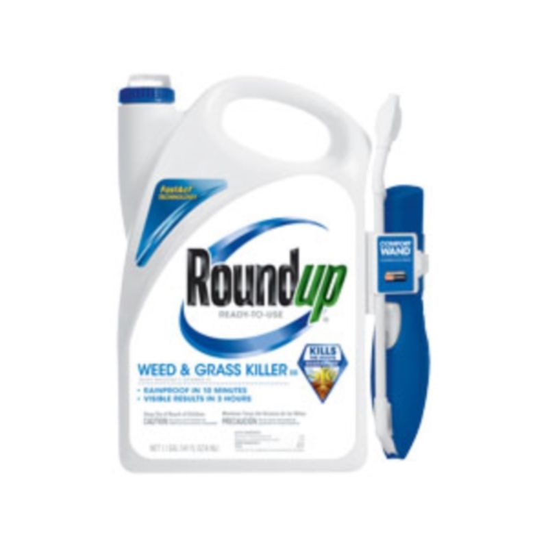 Roundup 5109010 Weed and Grass Killer, Liquid, Wand Spray Application, 1.1 gal Bottle Hazy