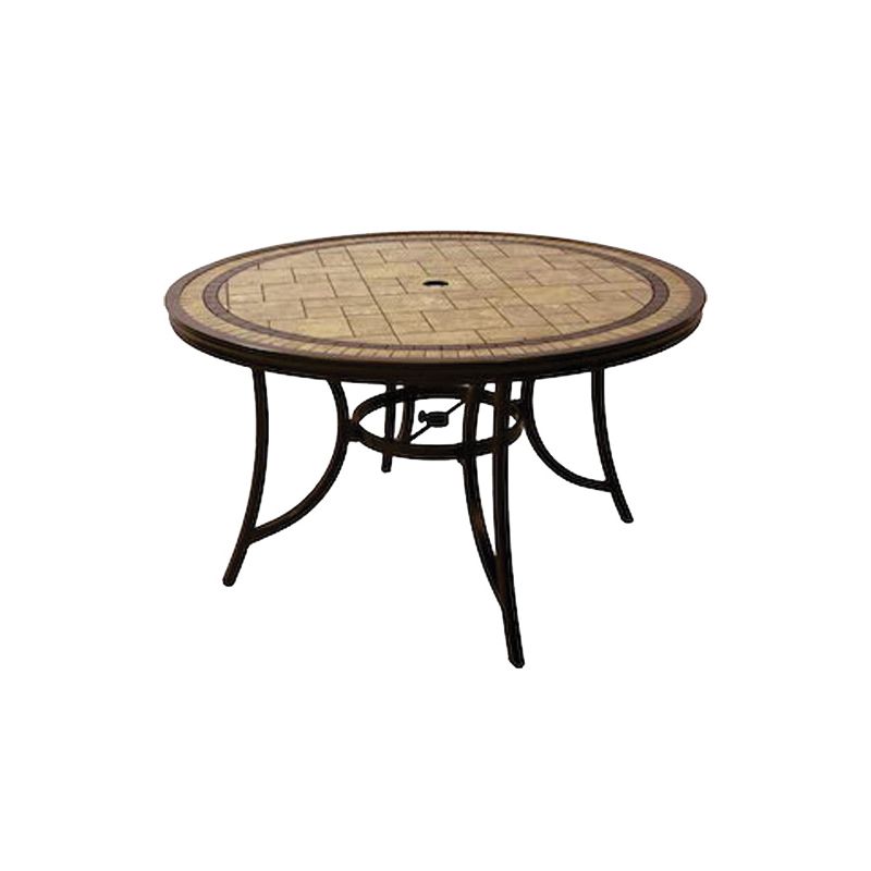 Seasonal Trends 101001-T Orchard Grove Dining Table Set, 48 in W, 48 in D, 29-1/2 in H, Aluminum Frame, Round Table