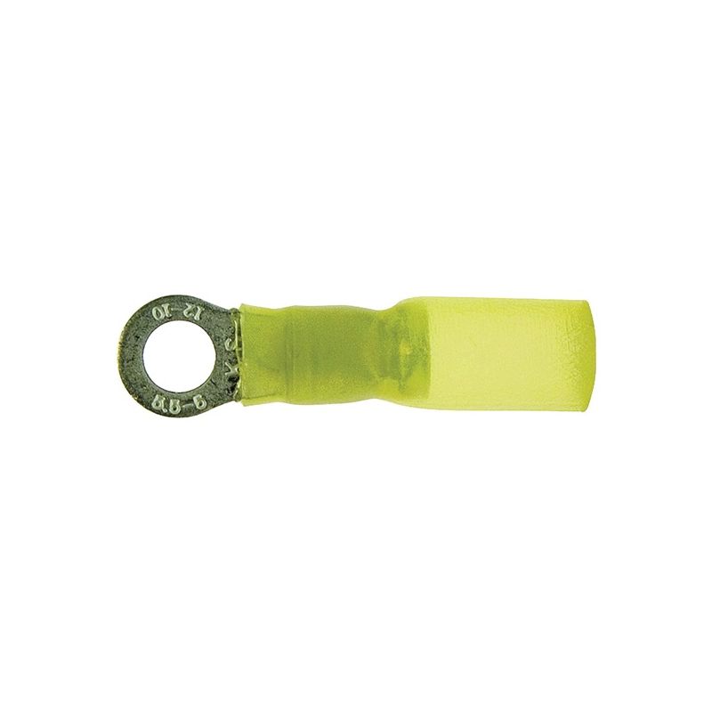 Calterm 65723 Ring Terminal, 12 to 10 AWG Wire, Copper Contact, Yellow Yellow
