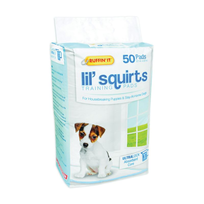 Ruffin&#039;It Lil&#039; Squirts 82050 Dog Training Pad, 22 in L, 21 in W, Cotton/Plastic