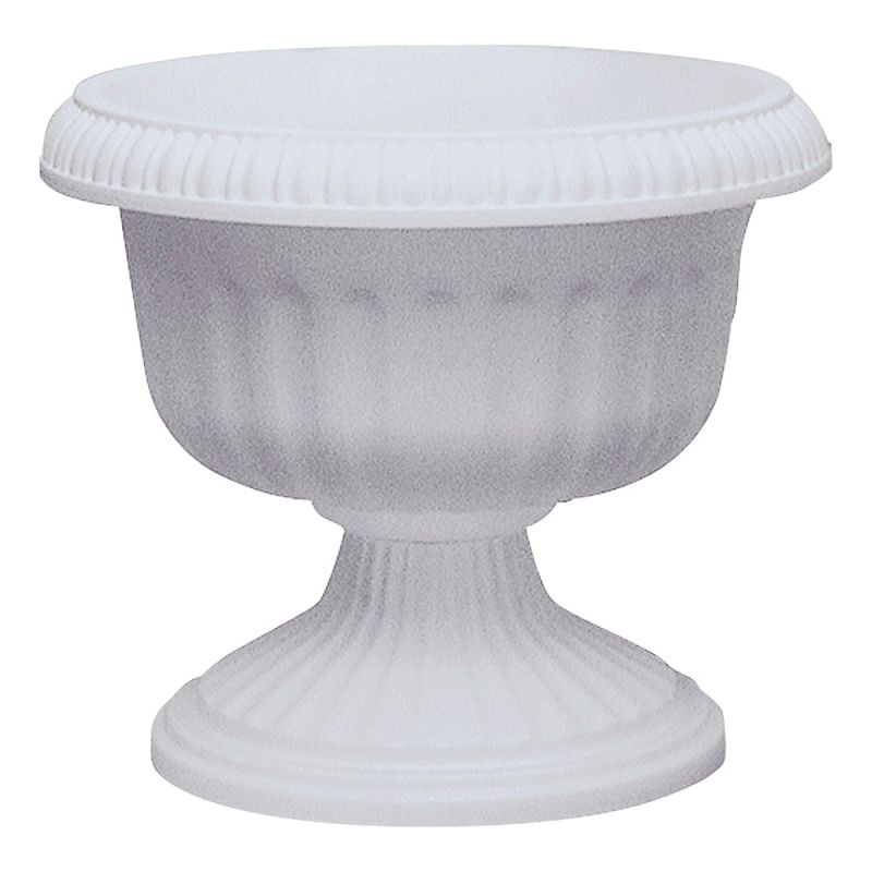 Southern Patio UR1810WH Urn Planter, 15-1/2 in H, 17.63 in W, 17.63 in D, Plastic, White White