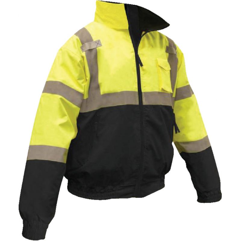 Radians Rad Wear Bomber Safety Jacket XL, Hi Vis Green, Bomber