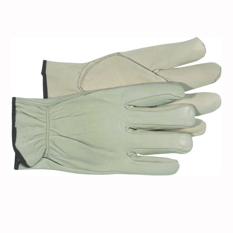 Boss 4068M Gloves, M, Keystone Thumb, Open, Shirred Elastic Back Cuff, Leather, Natural M, Natural