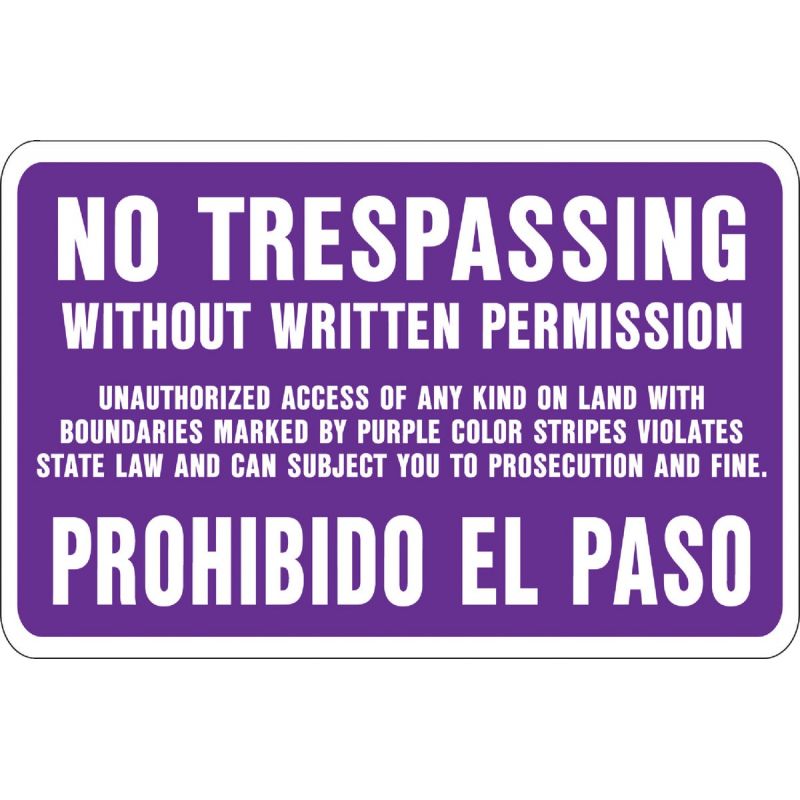 Hy-Ko No Trespassing Without Written Permission Weather Resistant