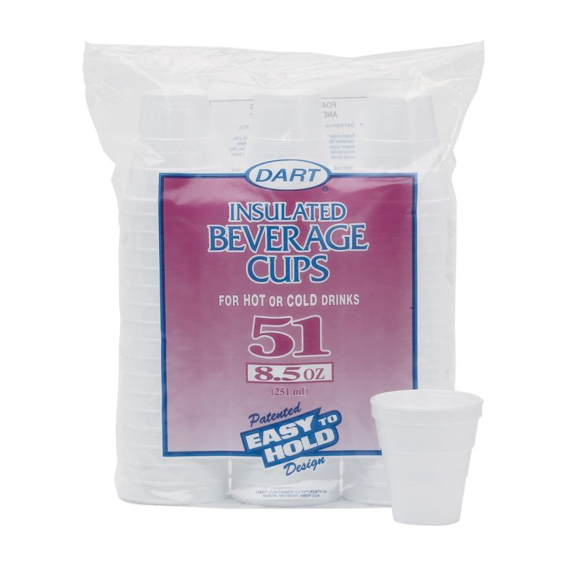 Dart 951HW Beverage Cup, 8 oz, Foam (Pack of 24)