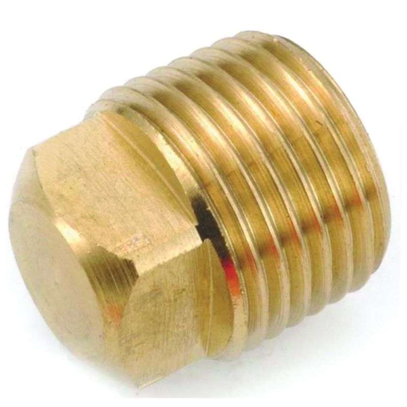 Anderson Metals 756109-02 Pipe Plug, 1/8 in, MIP, Square Head, Brass Yellow