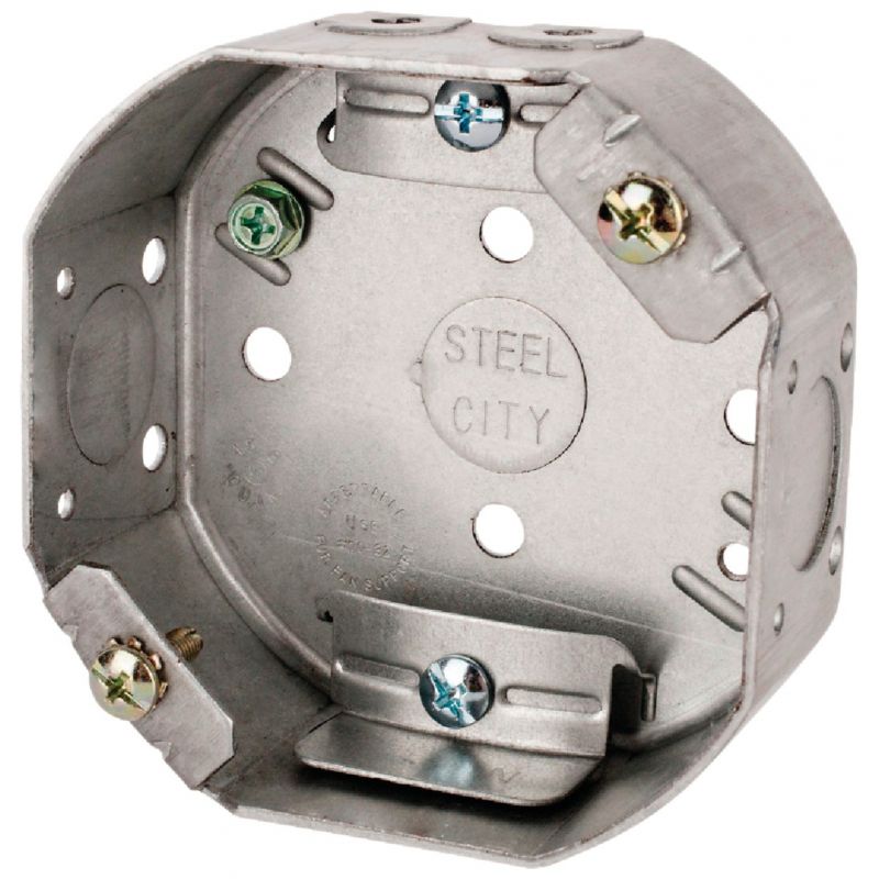 Steel City Octagon Ceiling Fan Box Metallic, Metal Ceiling Fan Box