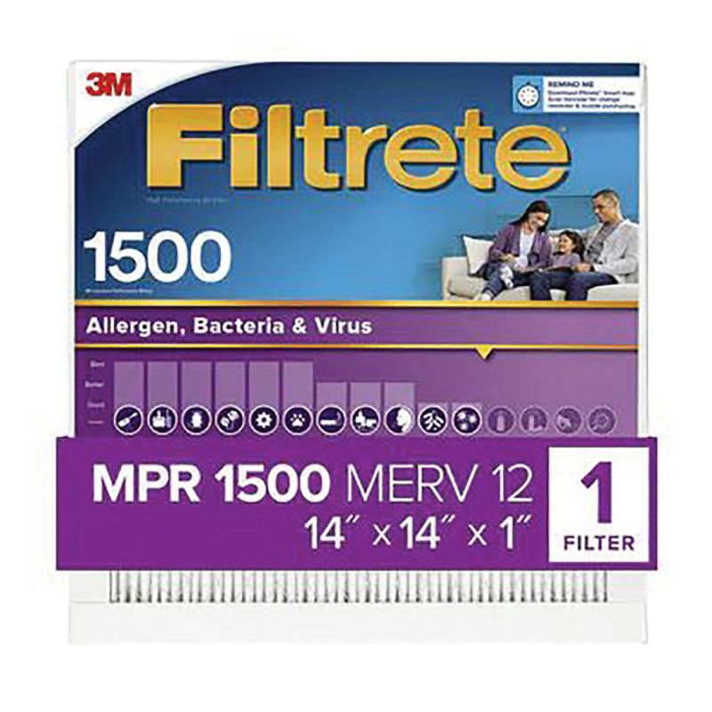 Filtrete UP11-4 Air Filter, 14 in L, 14 in W, 12 MERV, 1500 MPR