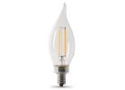 Feit Electric CFC40/927CA/FIL/6 LED Bulb, Decorative, Flame Tip Lamp, 40 W Equivalent, E12 Lamp Base, Dimmable (Pack of 4)