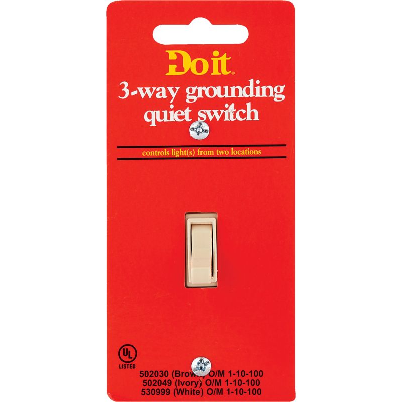 Do it Grounding Quiet 3-Way Switch Ivory, 15A