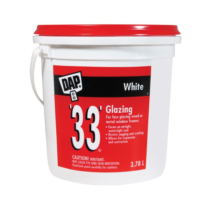 DAP 33 71090 Glazing Compound, Paste, Slight, Off-White/White, 3.78 L Pail Off-White/White