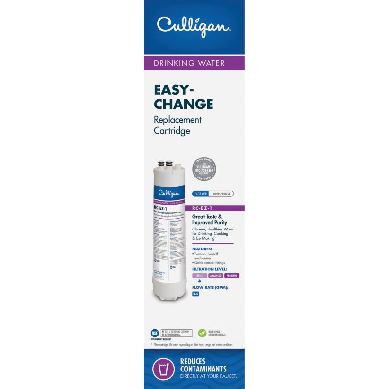 Culligan Easy-Change 1 Icemaker &amp; Refrigerator Water Filter Cartridge 10.25 In. H. X 2.5 In. W. X 2.5 In. D.