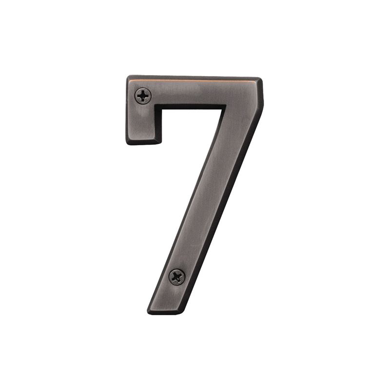 Hy-Ko Prestige Series BR-42OWB/7 House Number, Character: 7, 4 in H Character, Bronze Character, Brass