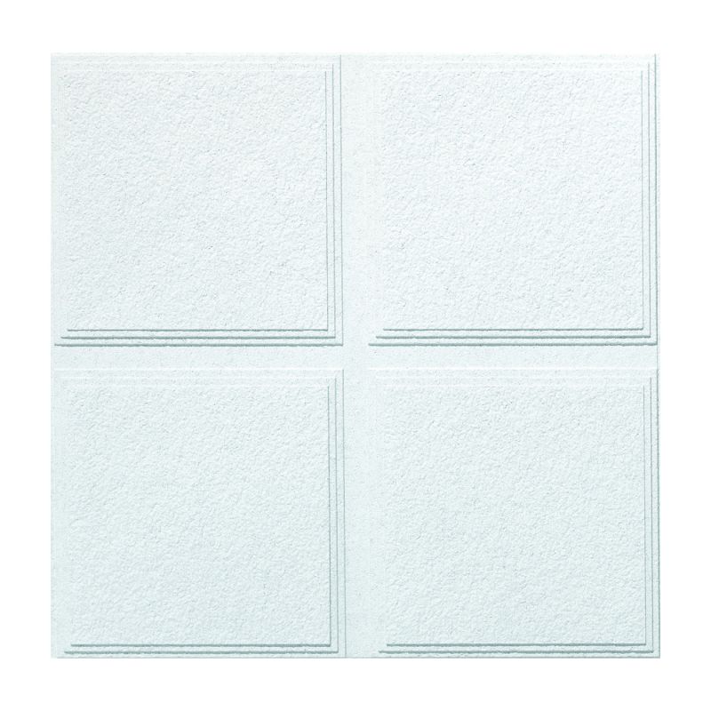 USG Luna Pedestals IV CLIMAPLUS Series R72716 Ceiling Panel, 2 ft L, 2 ft W, 3/4 in Thick, Mineral Fiber, White White