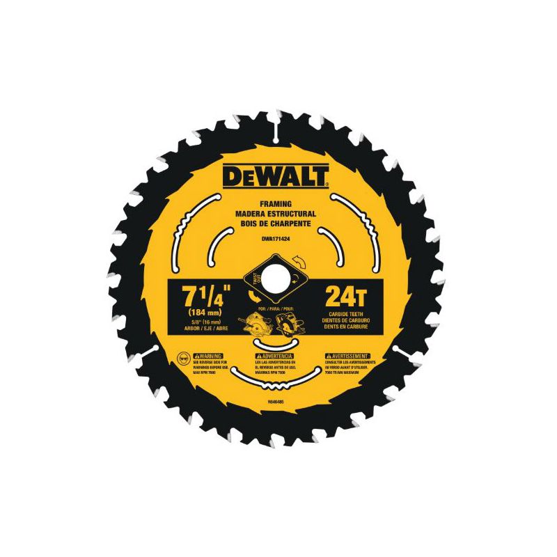 DeWALT DWA171460B10 Circular Saw Blade, 7-1/4 in Dia, 5/8 in Arbor, 60-Teeth (Pack of 10)
