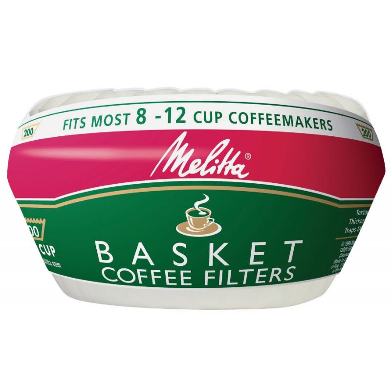 Melitta Basket Coffee Filters 8 To 12 Cup, White