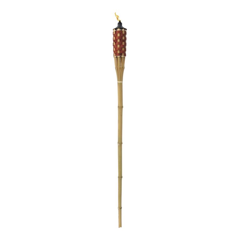 Seasonal Trends Y2568 Bamboo Torch, 60 in H, Bamboo, Fiberglass, and Metal, Brown, Natural Bamboo Finish Brown