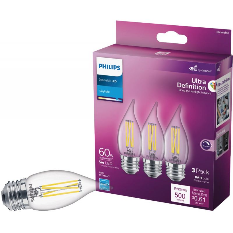 Philips Ultra Definition BA11 Medium LED Decorative Light Bulb